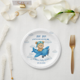 かわいいテディベア機内ベビーシャワー | ペーパープレート