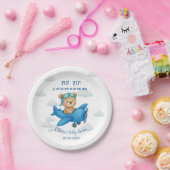 かわいいテディベア機内ベビーシャワー | ペーパープレート (パーティー)