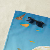 かわいいテディベア歩くオンビーチ ビーチタオル (インサイチュ)