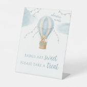 かわいいテディベア気球の赤ちゃんシャワートリートサイン 台座サイン (正面)