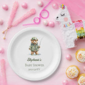 かわいいテディベア漁師オ男の子ベイビーシャワー ペーパープレート (パーティー)