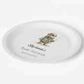 かわいいテディベア漁師オ男の子ベイビーシャワー ペーパープレート (アングル)