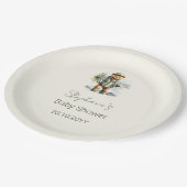 かわいいテディベア漁師リール興奮ベビーシャワー ペーパープレート (アングル)