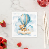 かわいいテディベア熱い気球ボーイベビーシャワー スタンダードカクテルナプキン (インサイチュ)