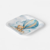 かわいいテディベア熱い気球ボーイベビーシャワー ペーパープレート (傾斜あり)