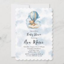 かわいいテディベア熱い空気バルーンボーイ赤ちゃんシャワー