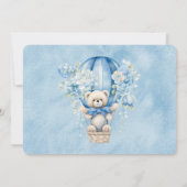 かわいいテディベア熱い空気バルーンボーイ赤ちゃんシャワー 招待状 (裏面)