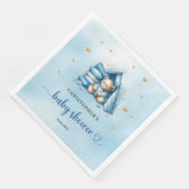 かわいいテディベア男の子の赤ちゃんシャワーナプキン (コーナー)