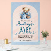 かわいいテディベア男の子の赤ちゃんシャワー アクリルサイン (ウェディング)