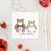 かわいいテディベア結婚ズ スタンダードカクテルナプキン (インサイチュ)