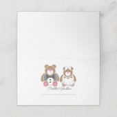 かわいいテディベア結婚ホワイト プレイスカード (外部開封)