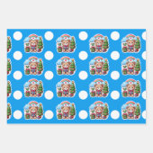 かわいいテディベア誕生日ラッピング紙シート ラッピングペーパーシート (正面2)