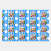 かわいいテディベア誕生日ラッピング紙シート ラッピングペーパーシート (正面)