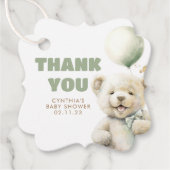 かわいいテディベア赤ちゃんシャワーありがとう フェイバータグ (正面)