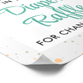 かわいいテディベア赤ちゃんシャワーおむつラッフルゲーム ポスター (角)