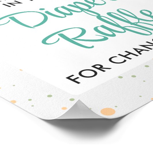 かわいいテディベア赤ちゃんシャワーおむつラッフルゲーム ポスター (角)