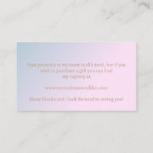 かわいいテディベア赤ちゃんシャワーのギフトレジストリ エンクロージャーカード (裏面)