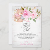 かわいいテディベア赤ちゃんシャワーサンキューカード サンキューカード (正面)