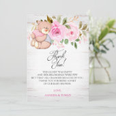 かわいいテディベア赤ちゃんシャワーサンキューカード サンキューカード (スタンド正面)