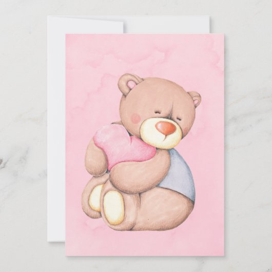 かわいいテディベア赤ちゃんシャワーサンキューカード サンキューカード (裏面)