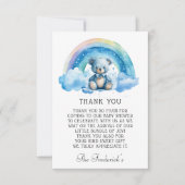 かわいいテディベア赤ちゃんシャワーサンキューカード サンキューカード (正面)