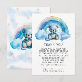 かわいいテディベア赤ちゃんシャワーサンキューカード サンキューカード