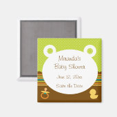 かわいいテディベア赤ちゃんシャワーマグネット マグネット (正面/裏面)