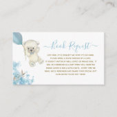 かわいいテディベア赤ちゃんシャワー予約リクエスト エンクロージャーカード (正面)