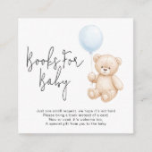 かわいいテディベア赤ちゃんシャワー本リクエスト エンクロージャーカード (正面)