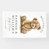 かわいいテディベア赤ちゃんシャワー歓迎サイン 横断幕 (横)