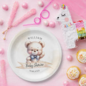 かわいいテディベア赤ちゃんシャワー水エレガント色 ペーパープレート (パーティー)