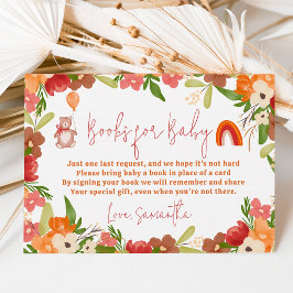 かわいいテディベア赤ちゃんシャワー用レインボーブック エンクロージャーカード