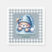 かわいいテディベア赤ちゃんシャワー スタンダードカクテルナプキン (正面)