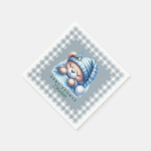 かわいいテディベア赤ちゃんシャワー スタンダードカクテルナプキン (角)