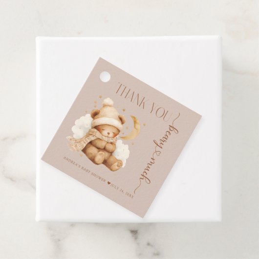 かわいいテディベア赤ちゃんシャワー フェイバータグ (インサイチュ)