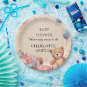 かわいいテディベア赤ちゃんシャワー ペーパープレート (パーティー)