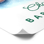 かわいいテディベア赤ちゃんシャワー ポスター (角)