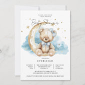 かわいいテディベア赤ちゃんシャワー 招待状 (正面)