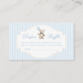 かわいいテディベア赤ちゃんバルーンシャワーおむつラッフル エンクロージャーカード (正面)