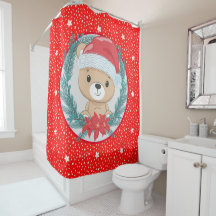 かわいいテディベア赤と白スタークリスマス