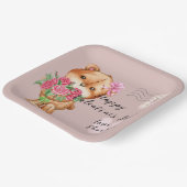 かわいいテディベア郵便バレンタインデー ペーパープレート (傾斜あり)