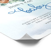 かわいいテディベア青い花はベビーゲームを言わない ポスター (角)