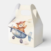 かわいいテディベア飛行機1st誕生日パーティー フェイバーボックス (裏面サイド)