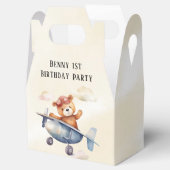 かわいいテディベア飛行機1st誕生日パーティー フェイバーボックス (オープン)