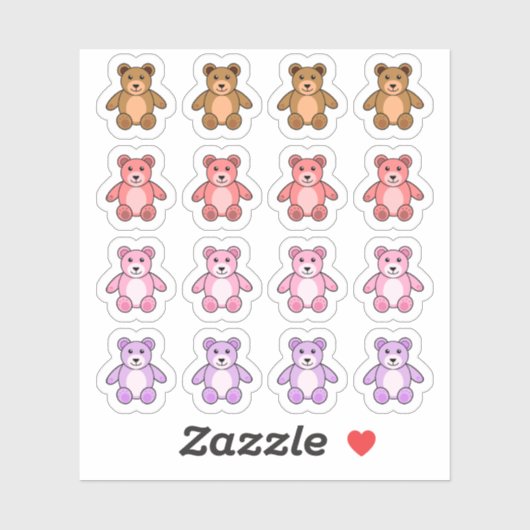 かわいいテディベア カラフル デコレーション ミニ プランナー シール (シート)