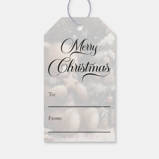 かわいいテディベア・クリスマス ギフトタグ (裏面)