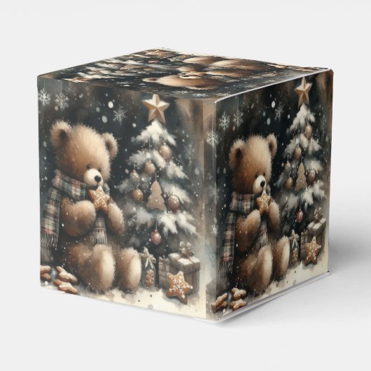 かわいいテディベア・クリスマス フェイバーボックス (裏面サイド)