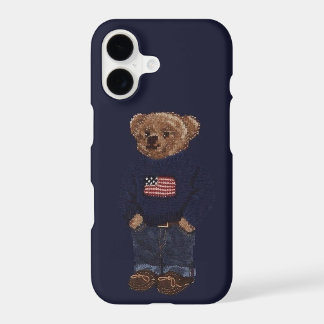 かわいいテディベア ネイビーブルー iPhone 11 カバー