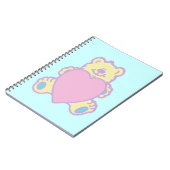 かわいいテディベア ハート ノートブック (左側)