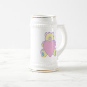 かわいいテディベア ハート ビールジョッキ (正面右)